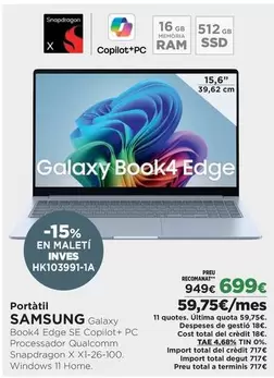 Samsung - Galaxy Book 4 Edge
