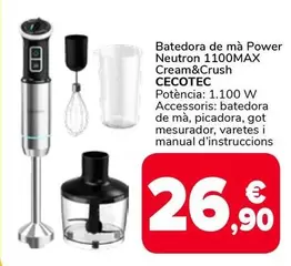 Cecotec - Batedora De Ma Power Neutron 1100max