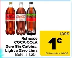 Coca-Cola - Refresco Zero Sin Cafeína, Light O Zero Lima