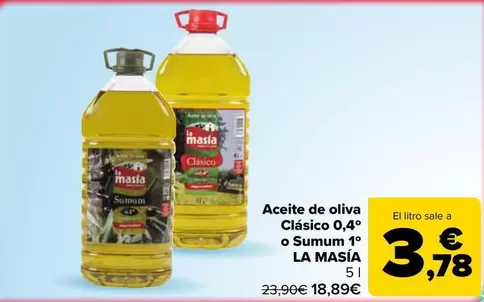 La Masía - Aceite De Oliva Clasico 0,4 O Sumun 1