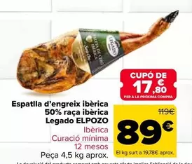 Elpozo - Espatlla D'Engreix Ibèrica 50% Raca Ibèrica Legado