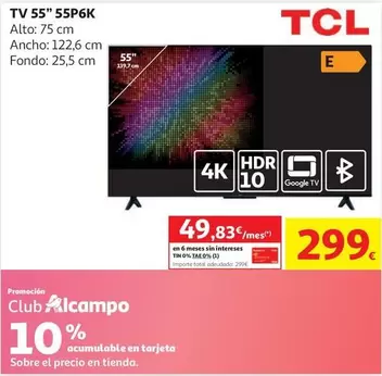 TCL - TV 55" 55P6K