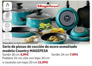 Magefesa - Serie De Piezas De Coccion De Acero Esmaltado Modelo Country