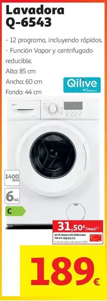 qilive - Lavadora Q-6543