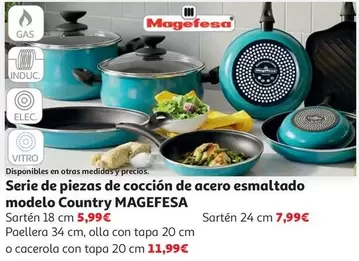 Magefesa - Serie De Piezas De Coccion De Acero Esmaltado Modelo Country