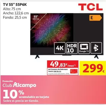 TCL - Tv 55" 55P6K