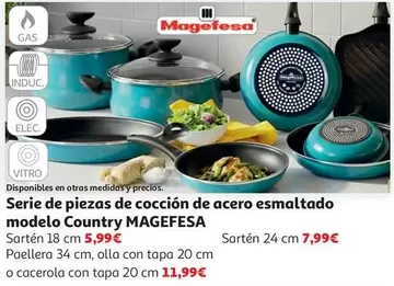 Magefesa - Serie De Piezas De Coccion De Acero Esmaltado Modelo Country