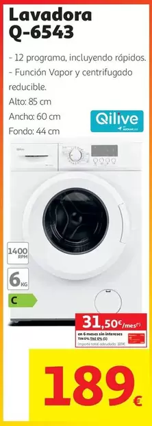 qilive - Lavadora Q-6543