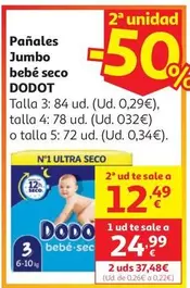 DODOT BEBE SECO JUMBO PACK TALLA 3 - 84 UDS.                
