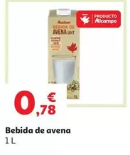 BEBIDA AVENA C/CALCIO S/AZU.AÑAD.VEG AUCHAN CAJA X 6  1 L   