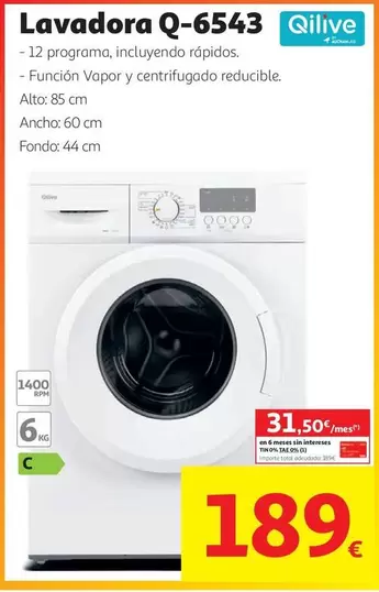 Qilive - Lavadora Q-6543