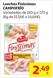 PECHUGA PAVO BRASEADO FINISSIMAS CAMPOFRIO LON. 165G        