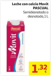 LECHE CALCIO DESNATADA MOVIT PASCUAL 1 L                    