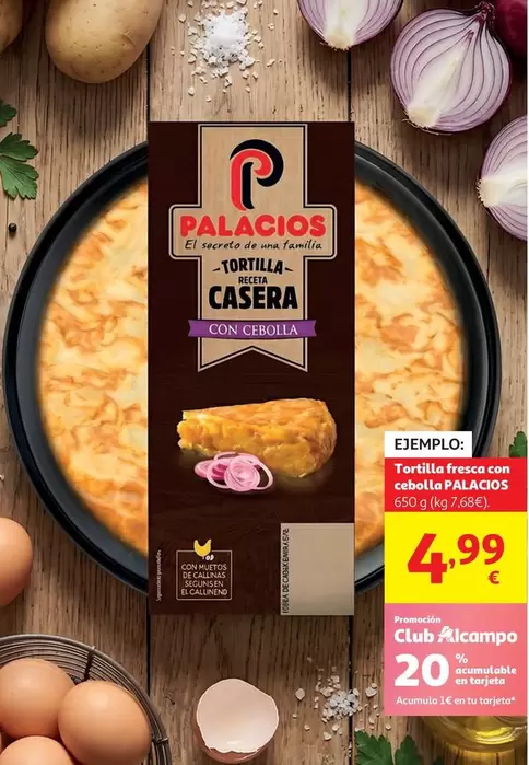 TORTILLA PATATA C/CHORIZO PALACIOS 500G.                    