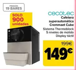 Cecotec - Cafetera Superautomática Cremmaet Cube