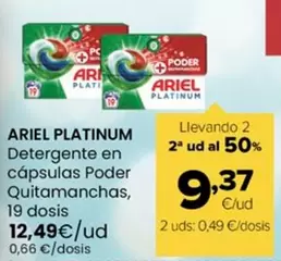 Ariel - Platinum Detergente En Capsulas Poder Quitamanchas