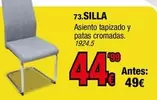 Silla Asiento Tapizado Y Patas Cromadas