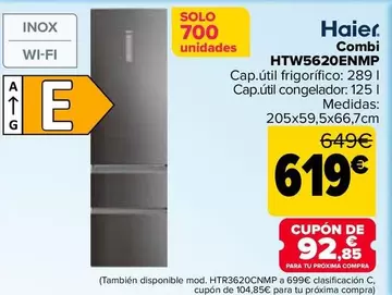 Haier - Combi HTW5620ENMP