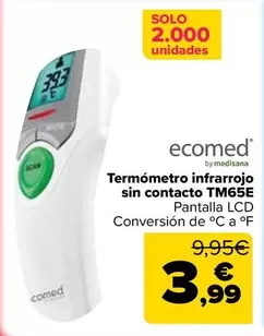 Ecomed - Termómetro Infrarrojo Sin Contacto TM65E