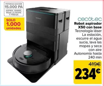 Cecotec - Robot Aspirador X50 Con Base