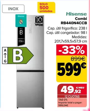 Hisense - Combi RB440N4CCB