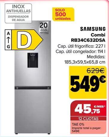 Samsung - Combi RB34C632DSA