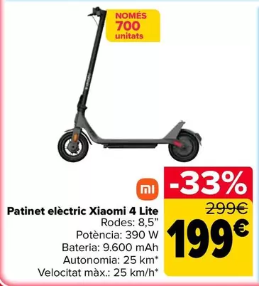 Xiaomi - Patinete Eléctrico 4 Lite