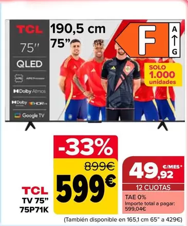 TCL - Tv 75" 75P71K