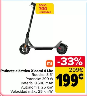Xiaomi - Patinete Eléctrico 4 Lite