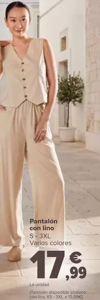 Pantalón Con Lino