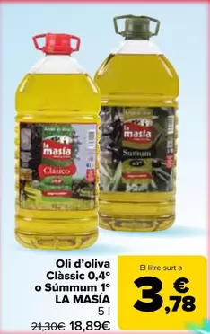 La Masía - Aceite De Oliva Clásico 0,4° O Sumum 1°