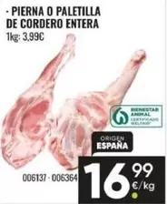 Pierna O Paletilla De Cordero Entera