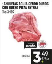 Chuletas Aguja Cerdo Duroc Con Hueso Pieza Entera
