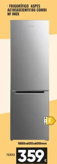 Aspes - Frigorífico AC185603ENFX186 Combi Nf Inox