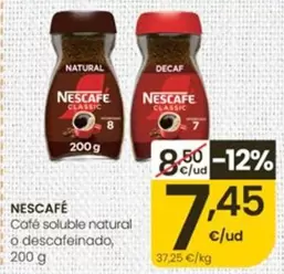 Nescafé - Cafe Soluble Natural O Descafeinado