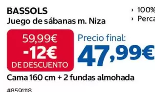 Bassols - Juego De Sábanas M. Niza