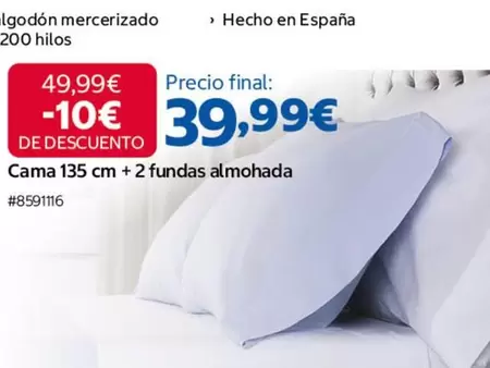 España - Cama 135 Cm + 2 Fundas Almohada
