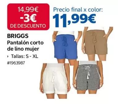 Pantalon Corto De Lino Mujer