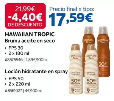 Hawaiian Tropic - Bruma Aceite En Seco