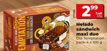 Dia - Helado sandwich maxi duo
