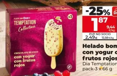 Blanco - Helado Bon Con Yogur Crutos Rojos