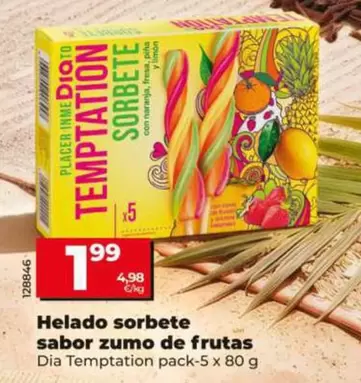 Dia - Helado Sorbete Sabor Zumo De Frutas