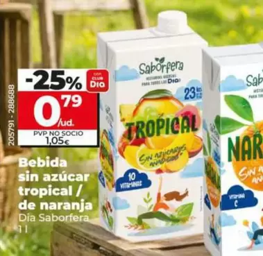 Dia - Bebida Sin Azucar Tropical / De Naranja