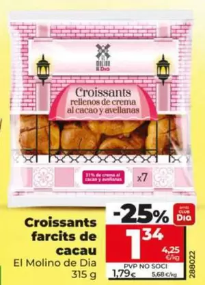 Dia - Croissants farcits de cacau