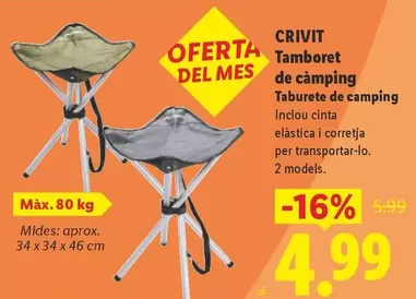 Crivit - Taburete De Camping