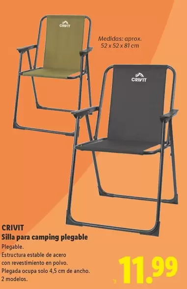 Crivit - Silla Para Camping Plegable