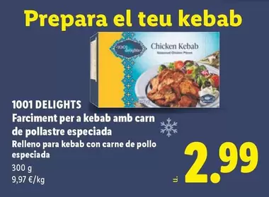 1001 Delights - Relleno Para Kebab Con Carne De Pollo Especiada