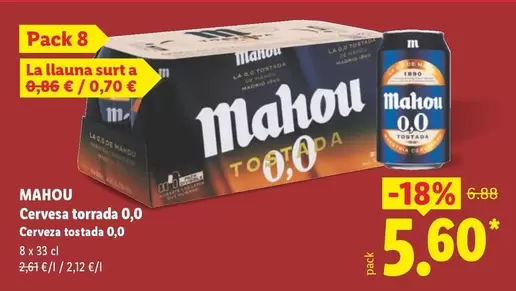 Mahou - Cerveza Tostada 0,0