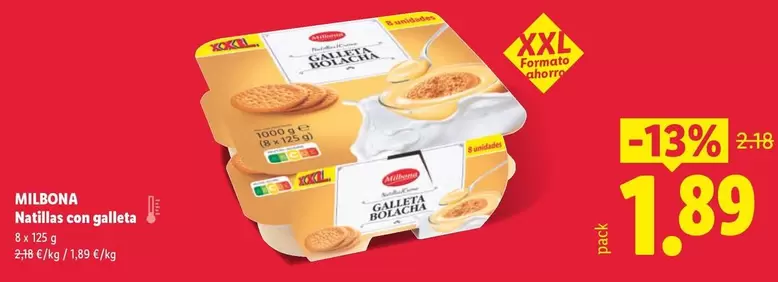 Milbona -  Natillas Con Galleta