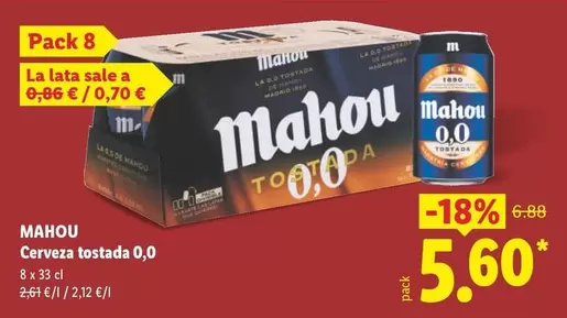 Mahou - Cerveza Tostada 0,0